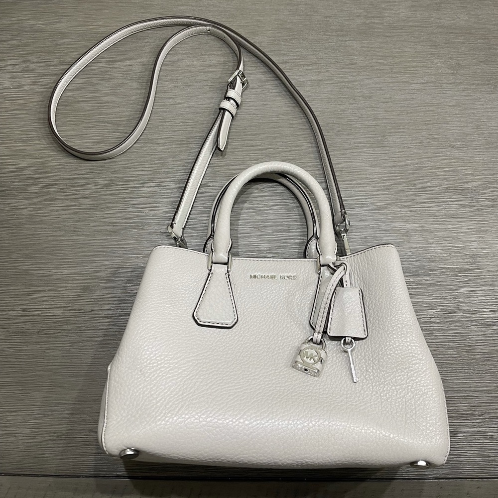 Michael Kors grey pebbled leather purse